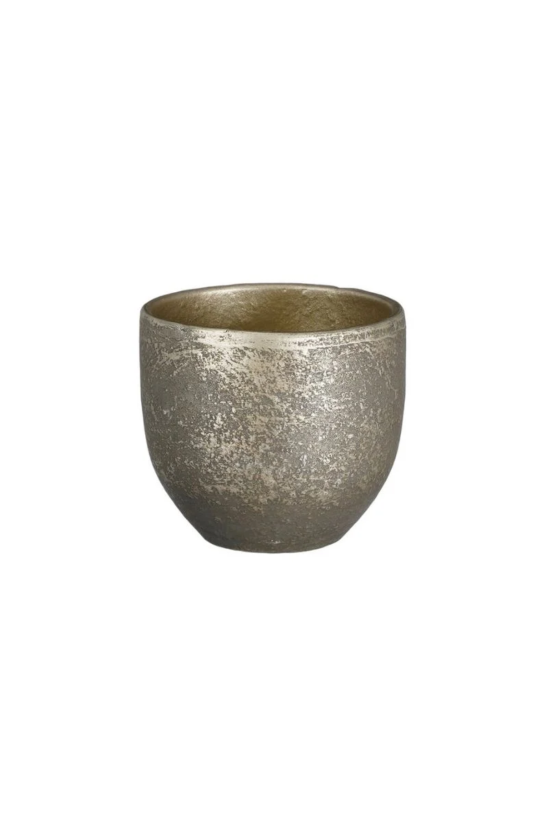 Alfresco Carrie Rustic Round Planter 5.5" Black