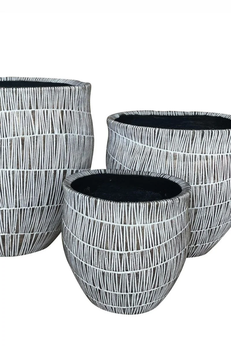 Alfresco Home Reed Mat Planter 10.25" Smoky Taupe