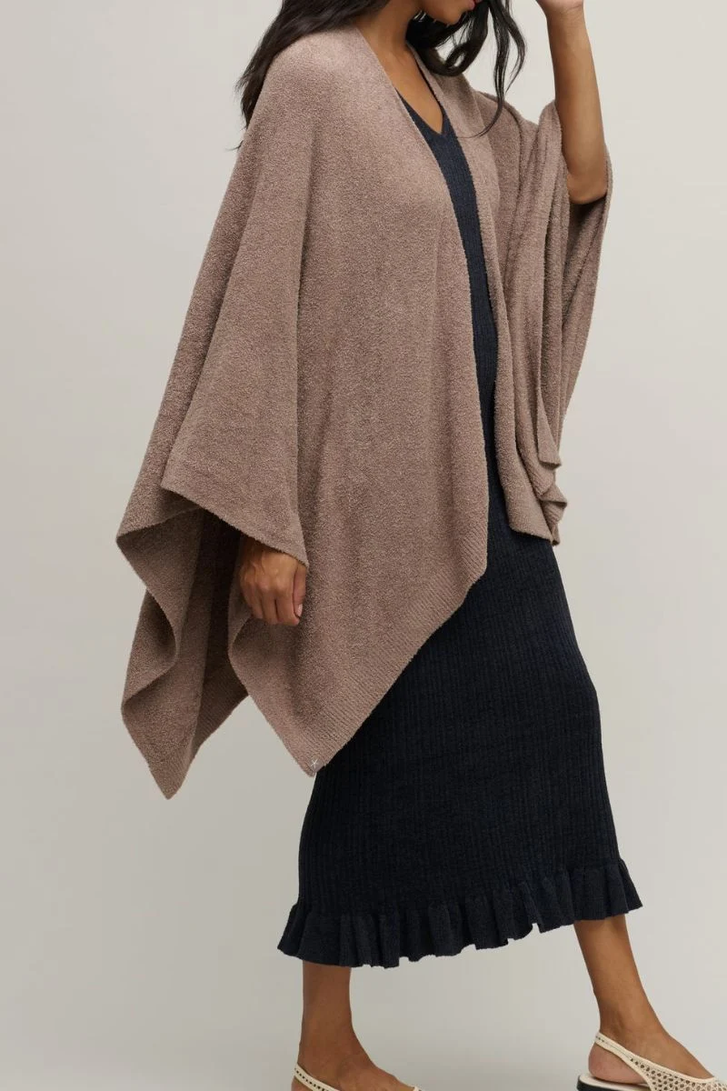Barefoot Dreams CozyChic Lite Weekend Wrap Sable - Image 2
