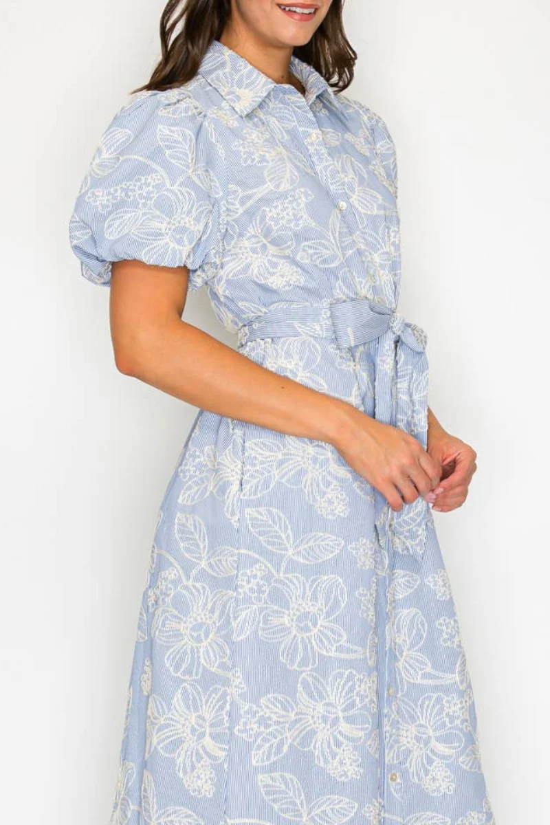 Bluebell Garden Stripe Midi Dress Medium - Image 2