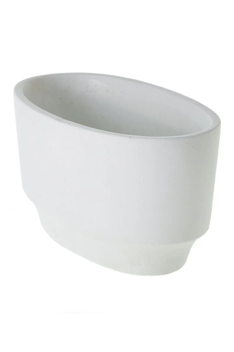Glendale Boat Pot 9"x5"x4.75" White