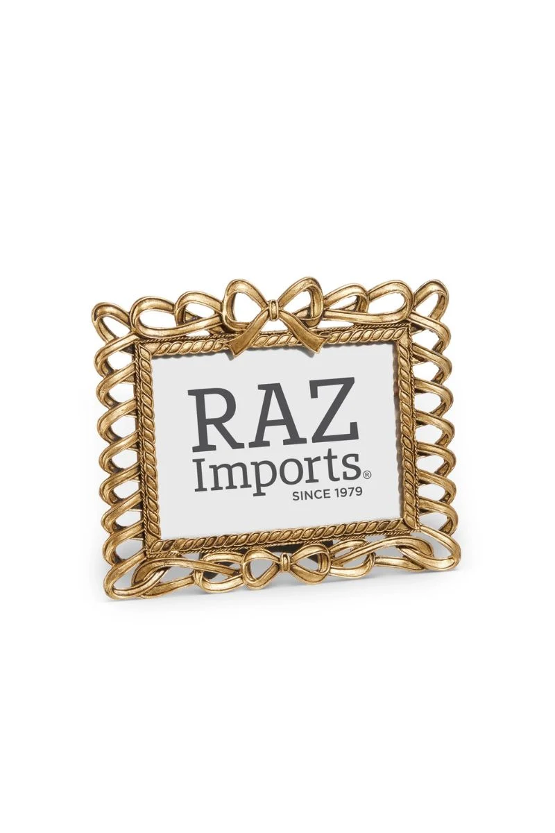 Bow Picture Frame 6.75" Gold