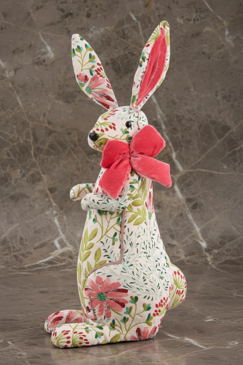 Bunny with Bow 22" Pink & Green