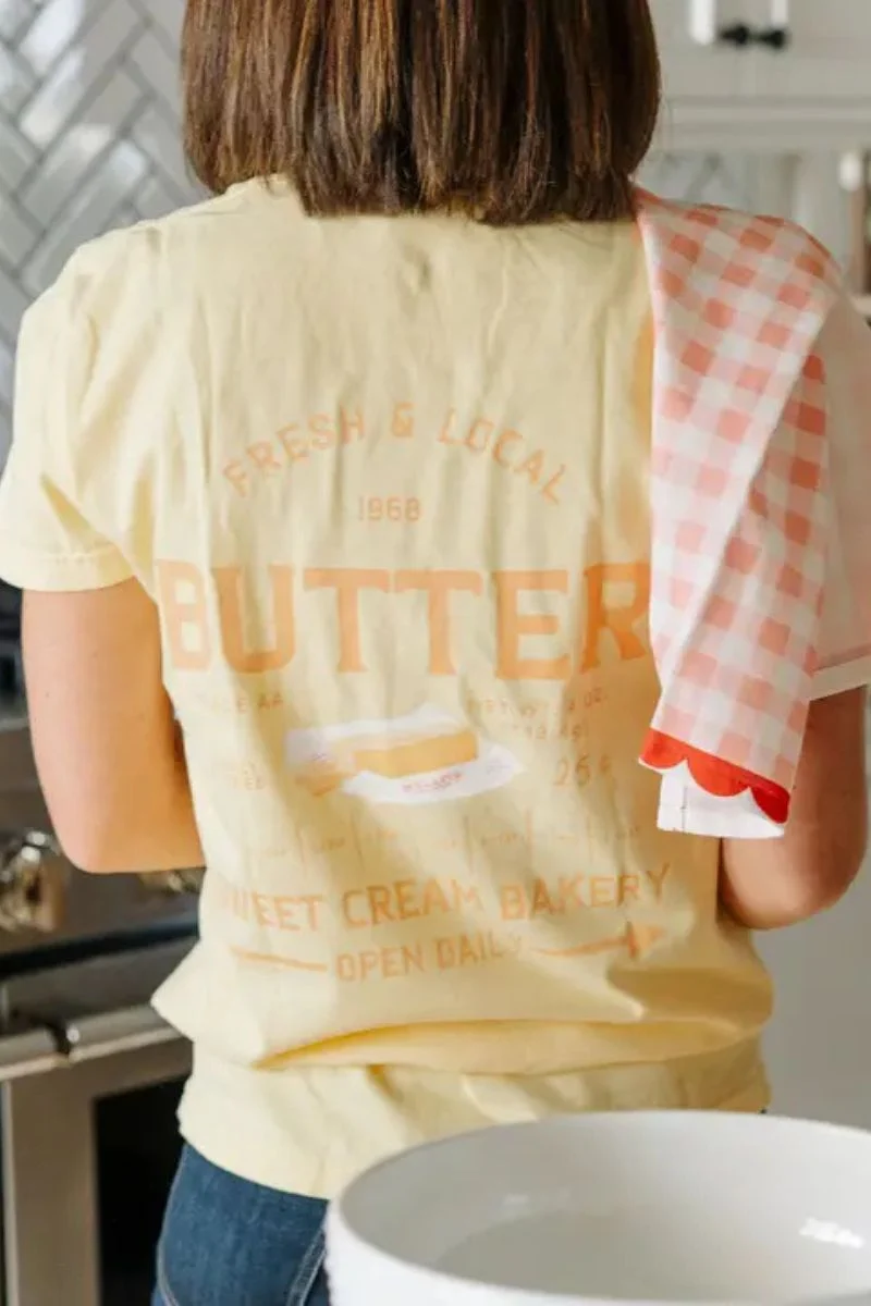 Butter Farmers Market Tee Large Butter