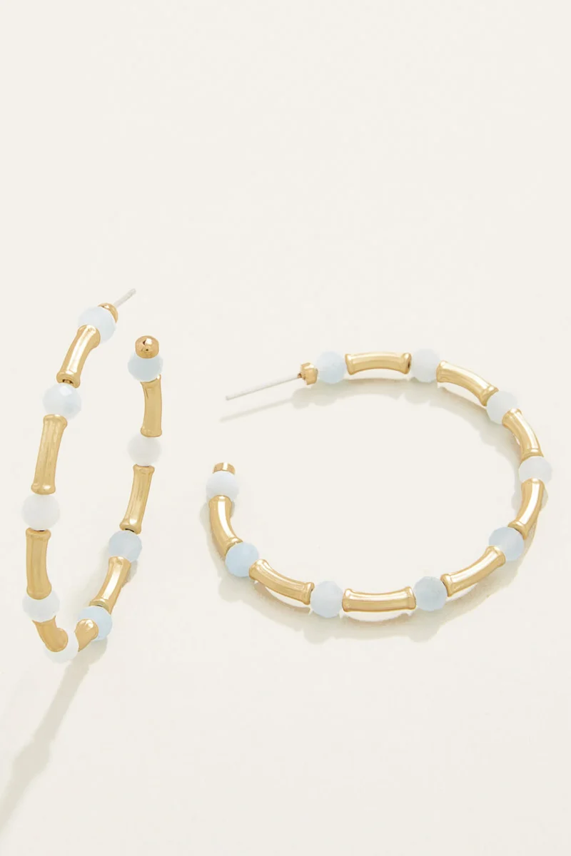 Spartina Calm Waters Hoop Earrings Aquamarine - Image 2
