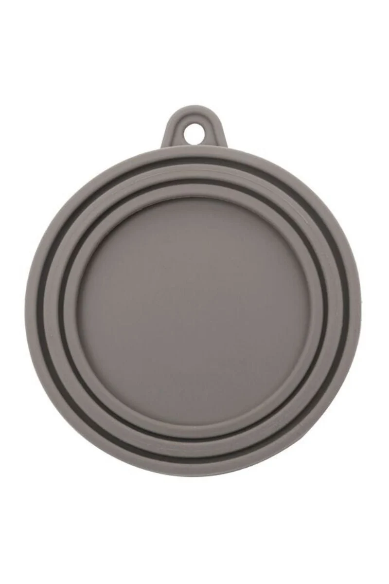Messy Mutts Silicone Pet Food Can Cover Warm Grey