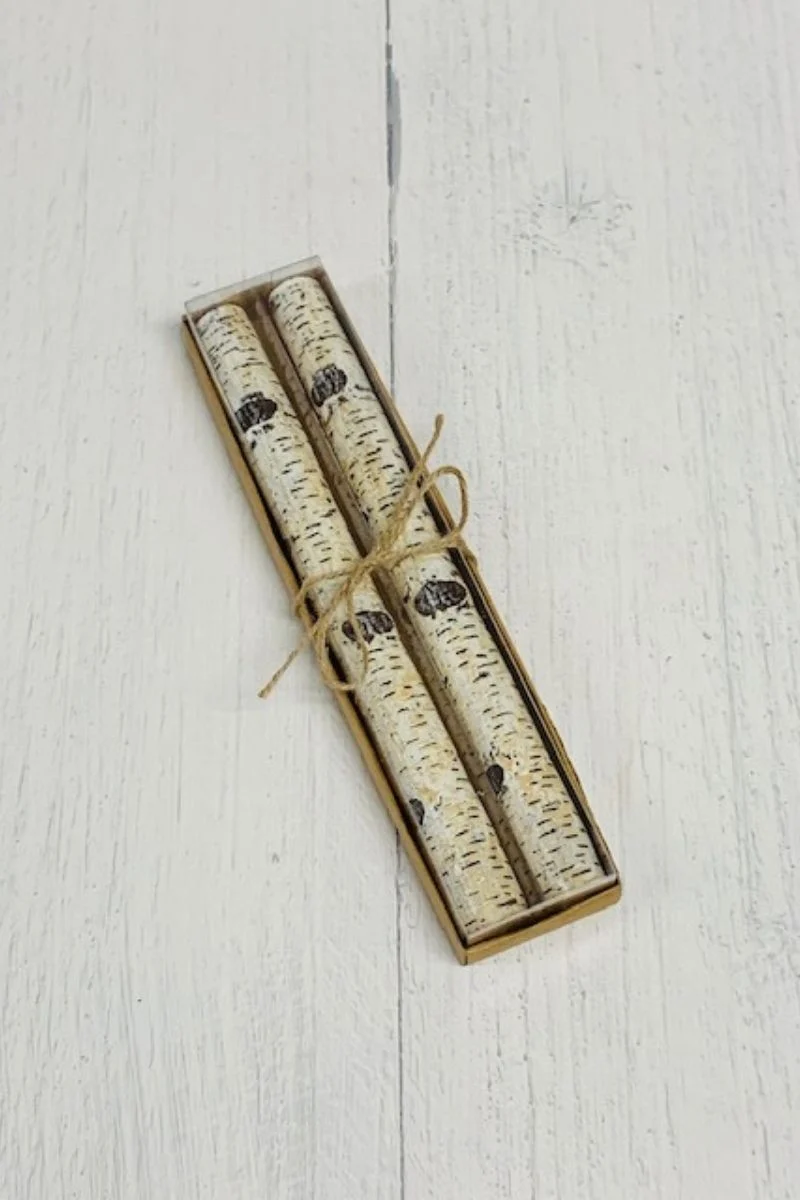 Birch Taper Candle Boxed 10" Set of 2