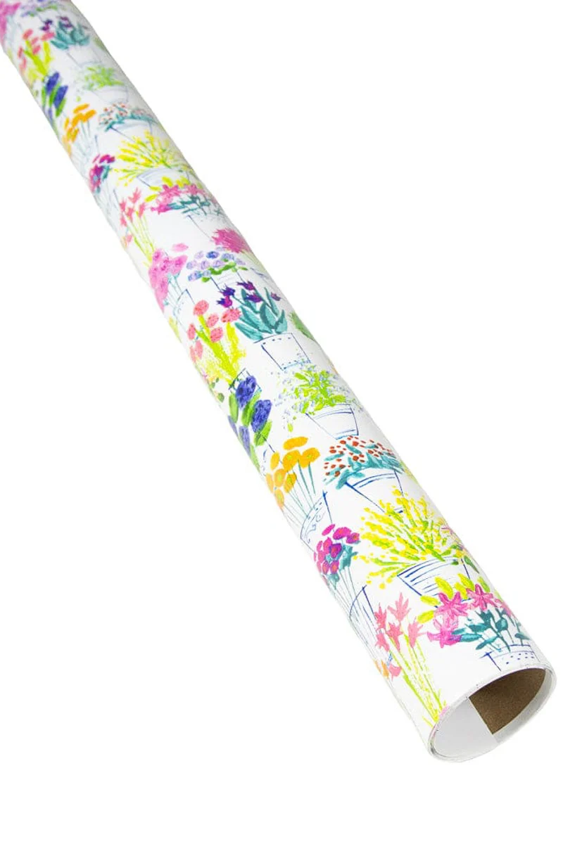 Caspari Flower Market Gift Wrapping Paper 30" x 8' Roll - Image 2
