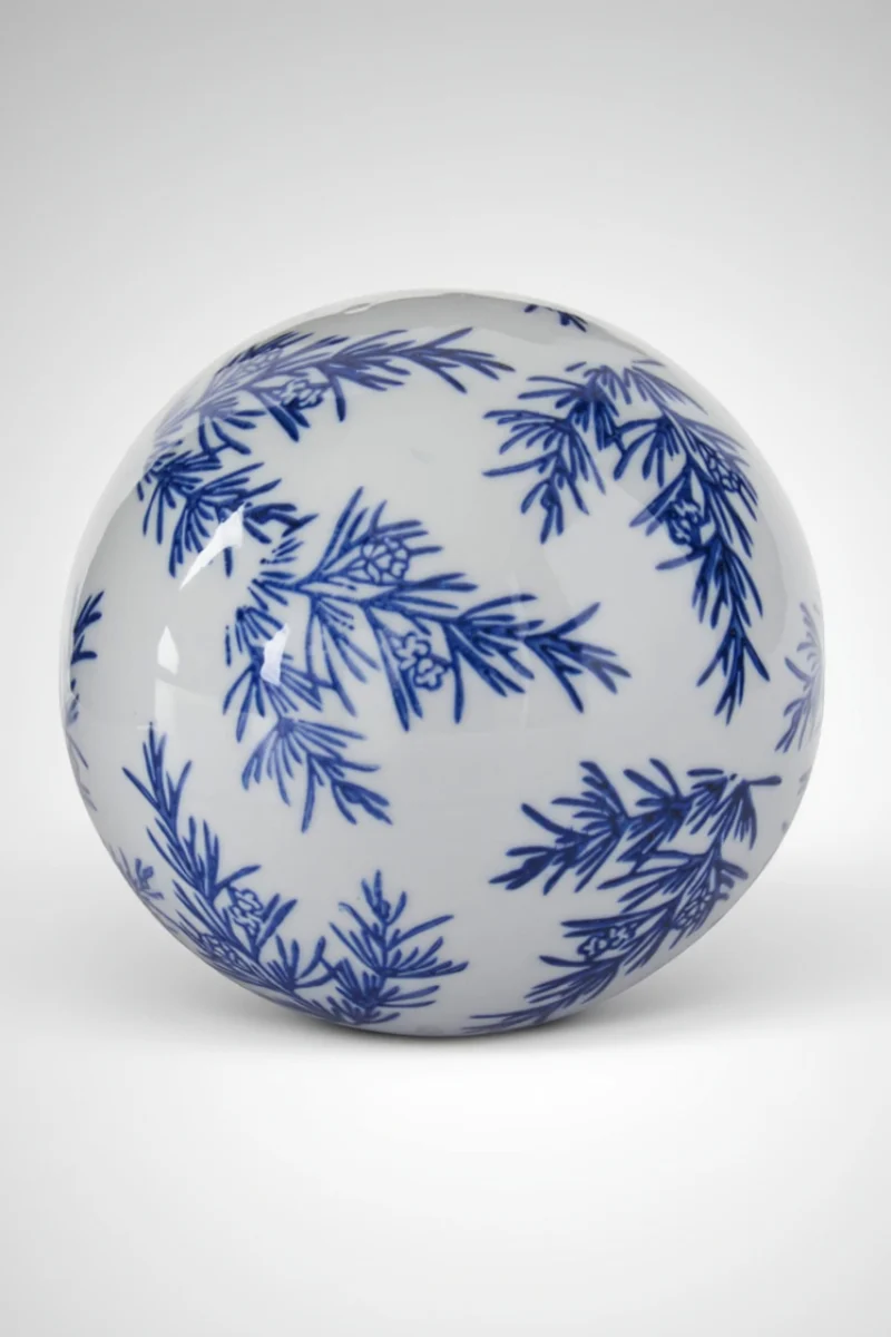 Ceramic Chinoiserie Ball 4" Blue & White