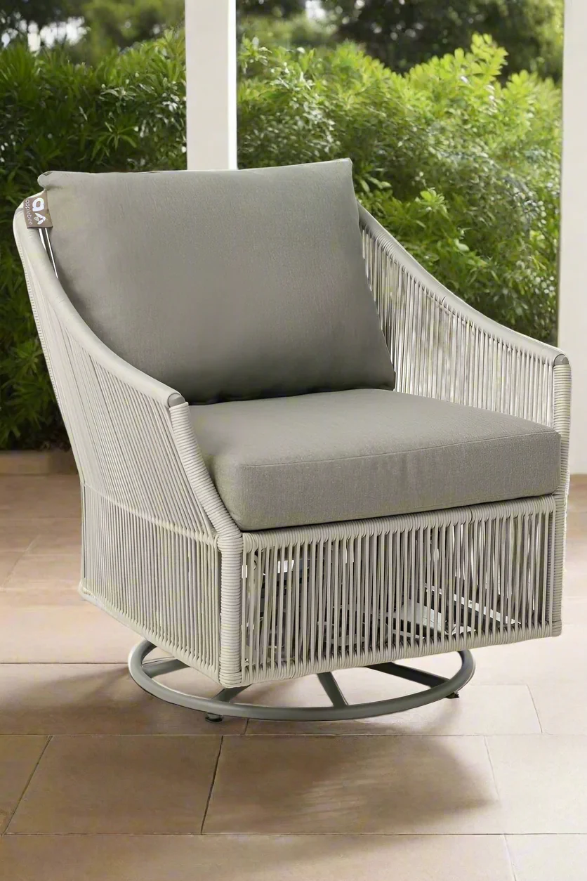 Alfresco Bijou Alto Deep Seating Swivel Glider Lounge Chair with Cushions