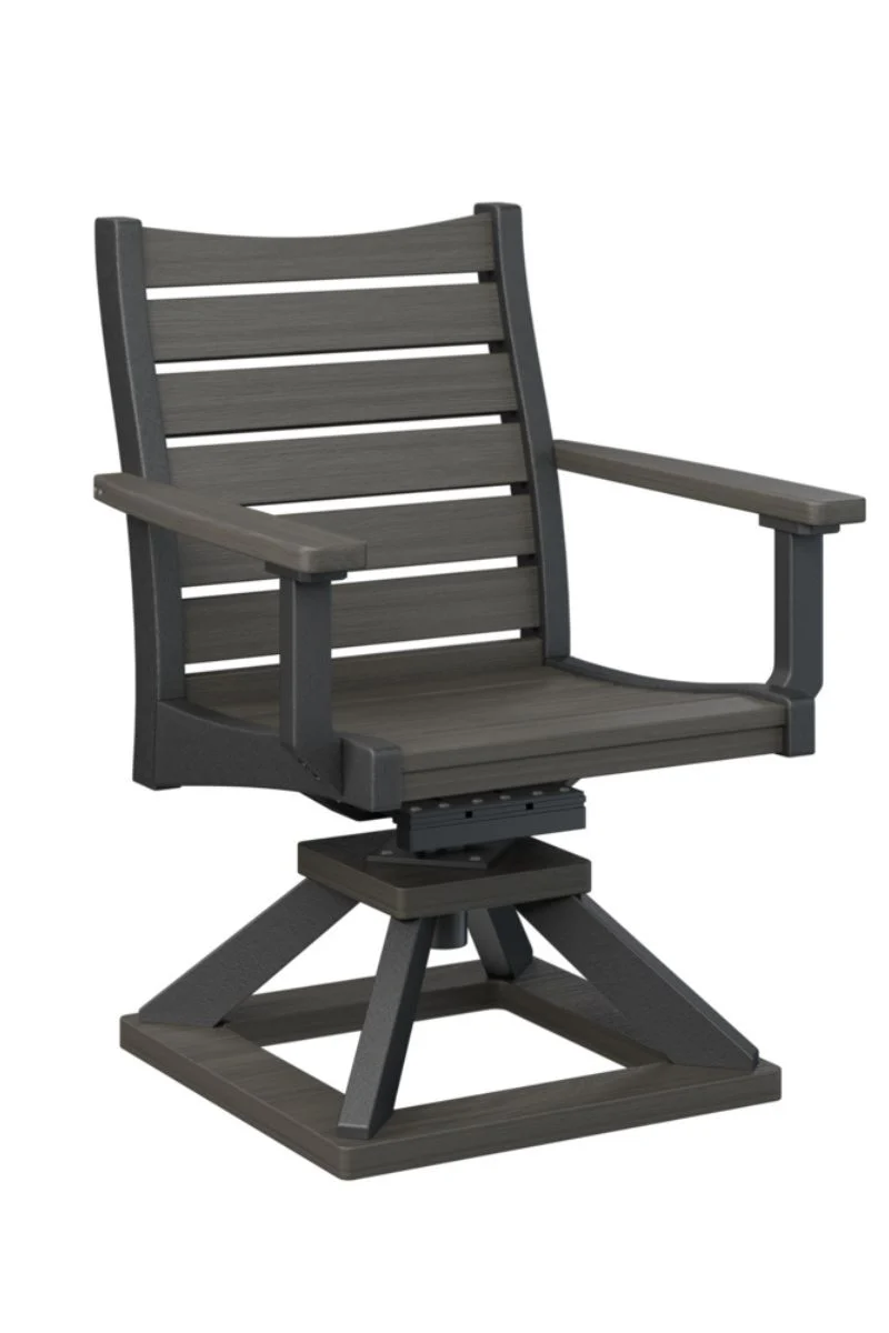 Berlin Gardens Bristol Swivel Rocker Dining Chair Coastal Gray on Black