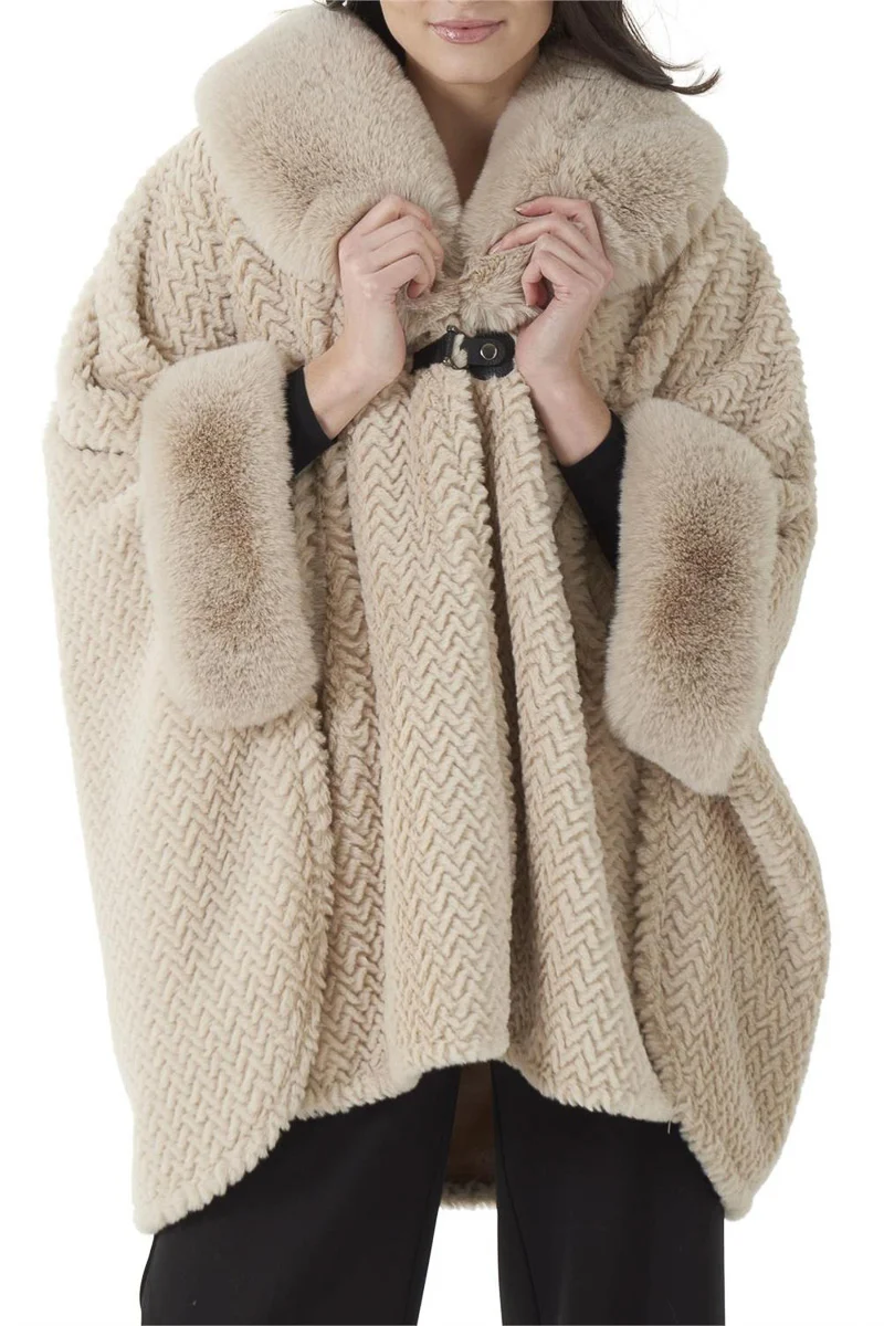 Chevron Fur Cape Ivory