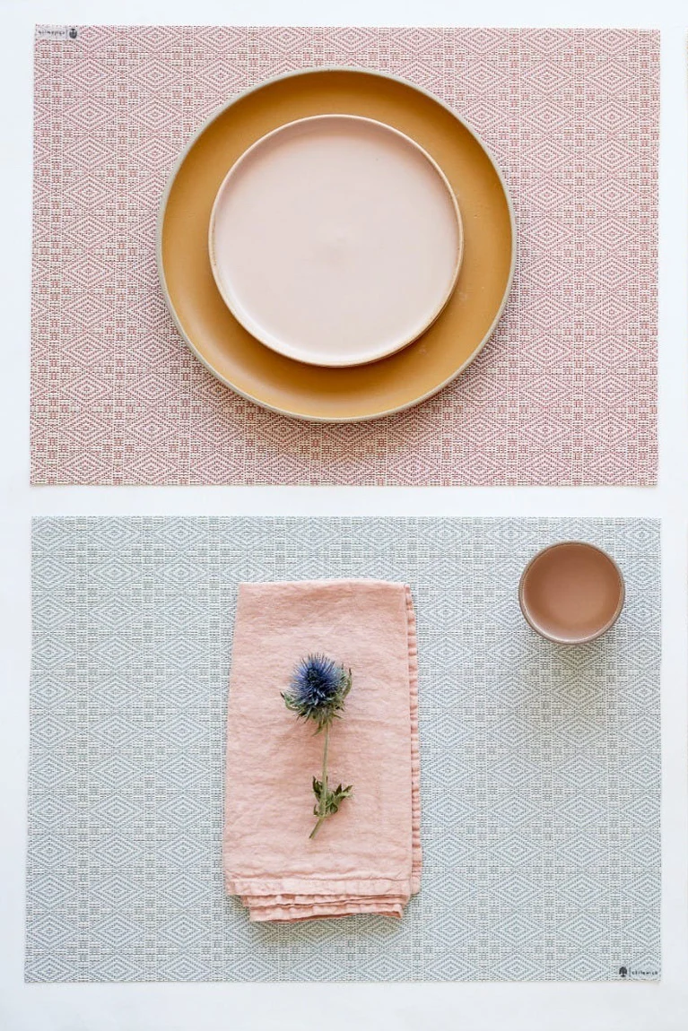 Chilewich Boxwood Placemat Rectangle 14"x19" Abalone
