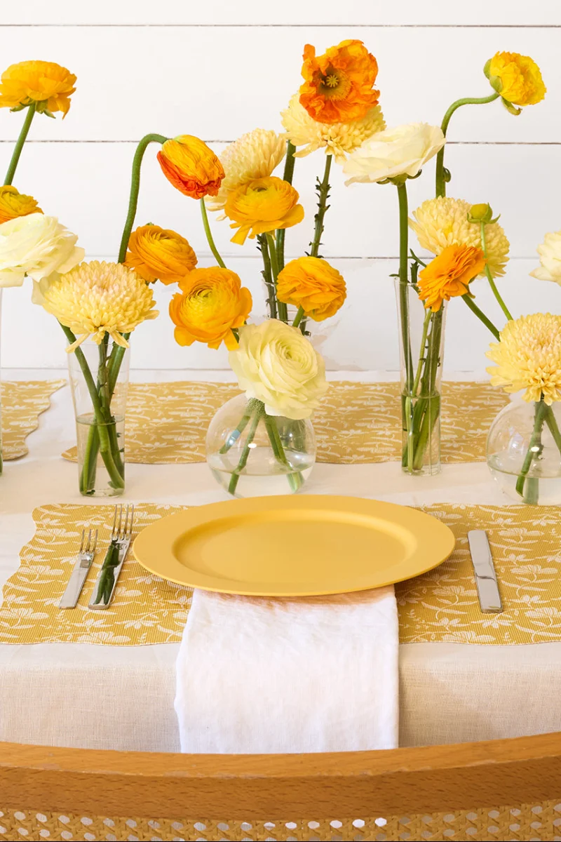 Chilewich x Meri Meri Marigold Scallop Placemat 13.5"x18.5" Yellow