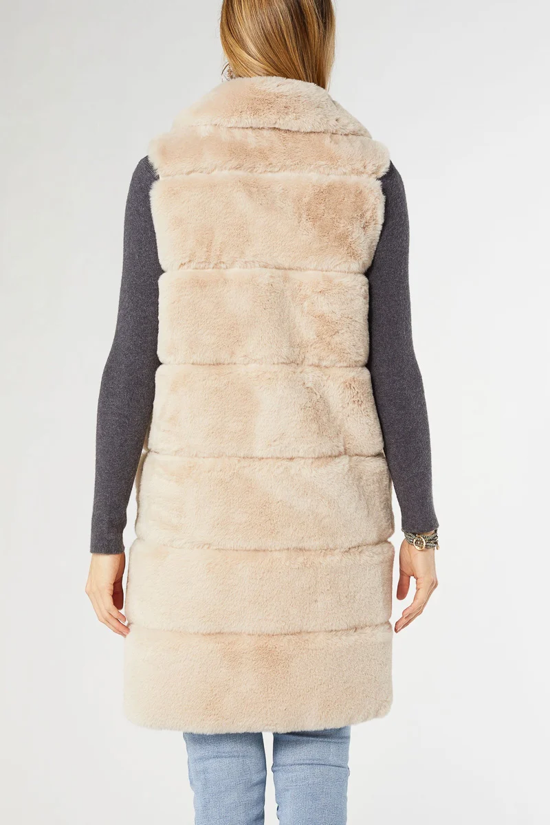 Clementine Faux Fur Vest Turtledove - Image 2