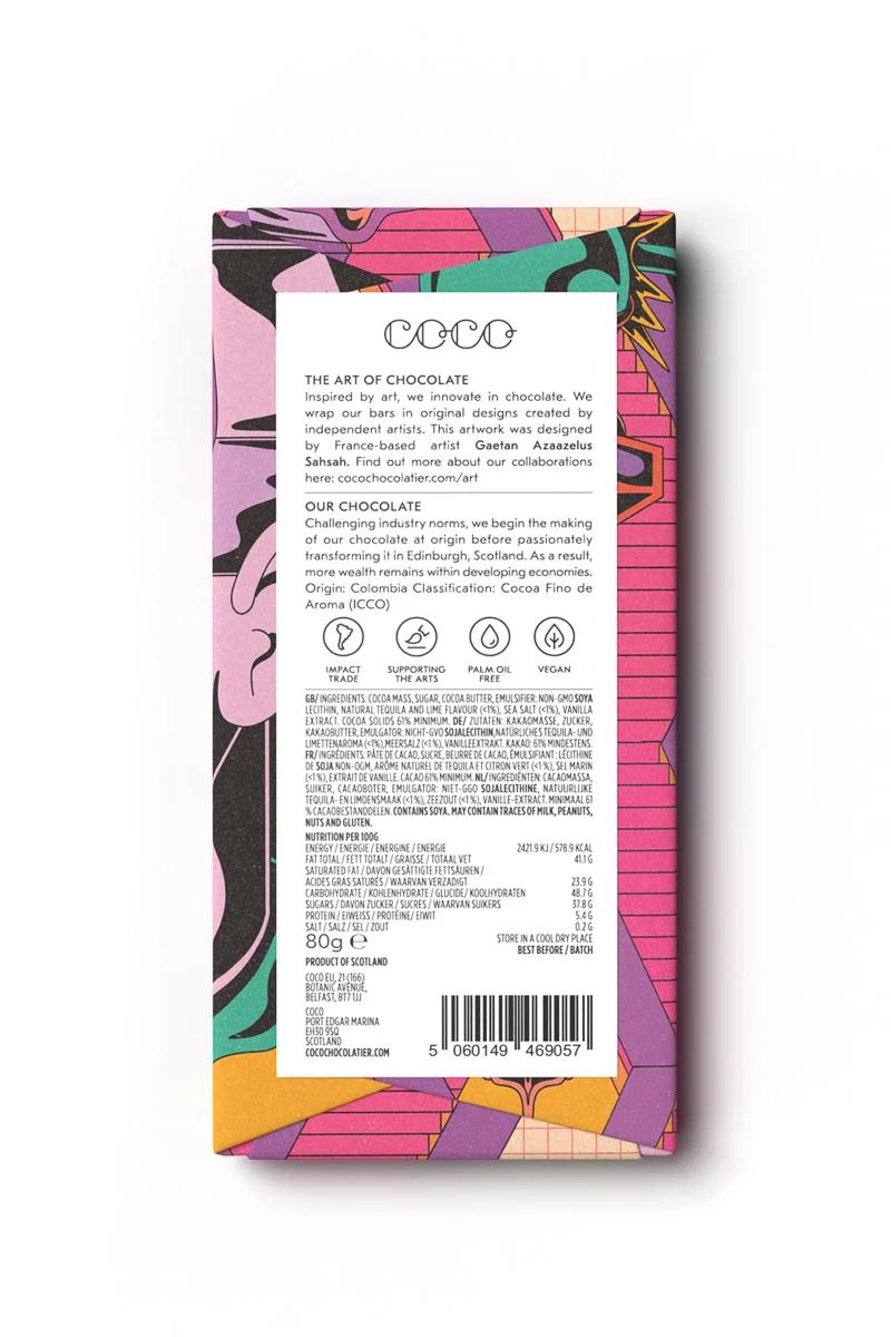 COCO Chocolatier Frozen Margarita Chocolate Bar - Image 3
