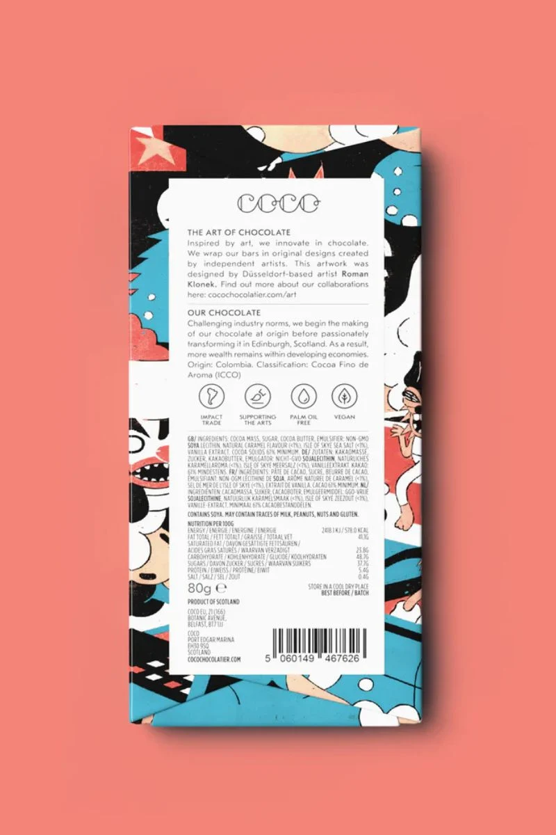 COCO Chocolatier Salted Caramel Dark Chocolate Bar - Image 2