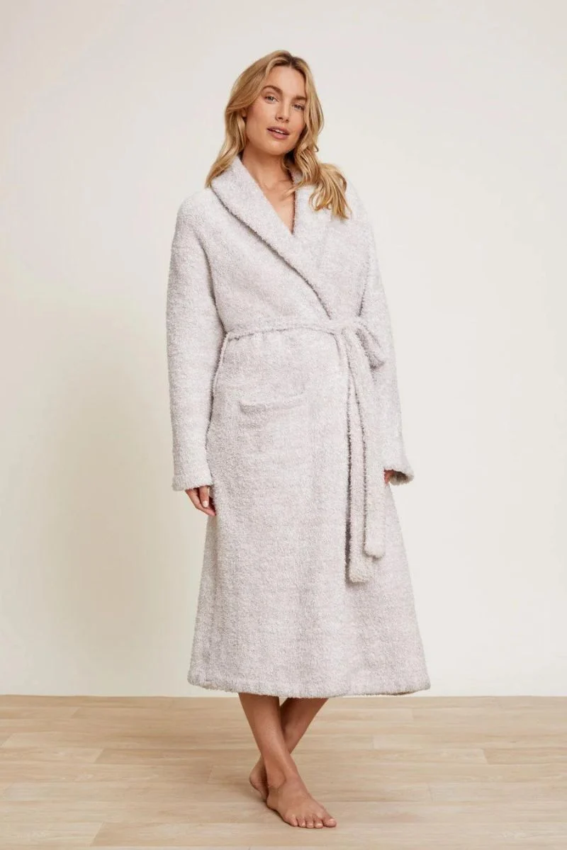 Barefoot Dreams CozyChic Adult Robe Size 2 Heather Stone