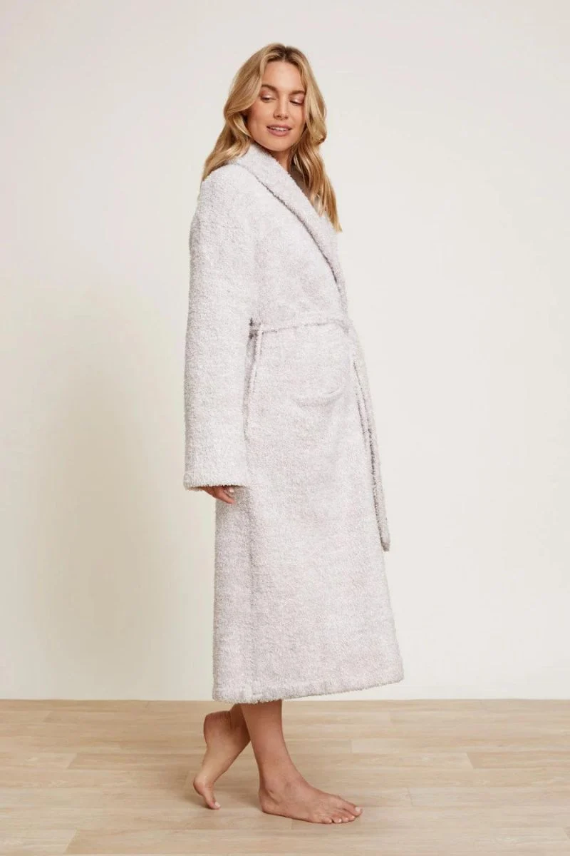 Barefoot Dreams CozyChic Adult Robe Size 2 Heather Stone - Image 2
