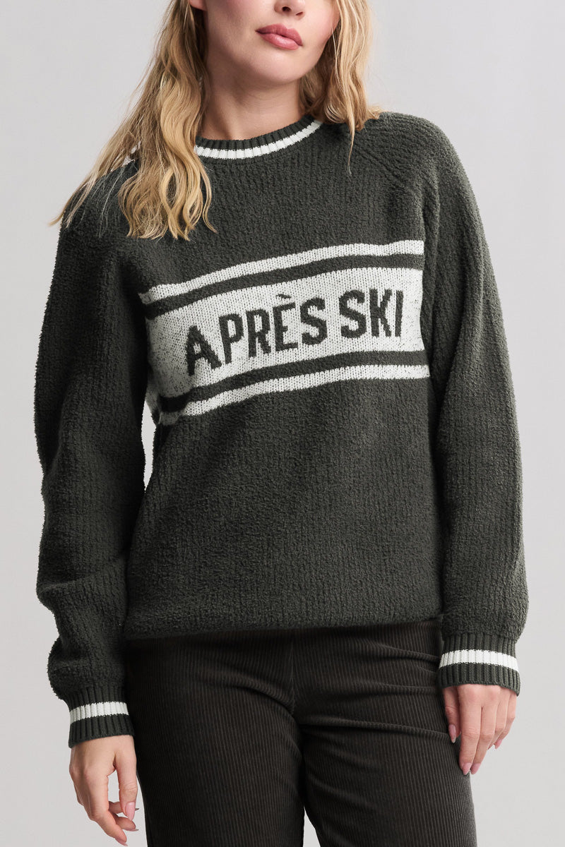 CozyChic Cotton Apres Pullover Dark Moss Cream 03 - Image 4