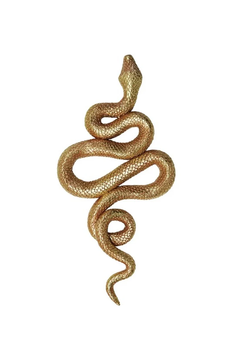 Resin Snake Wall Decor Gold Finish