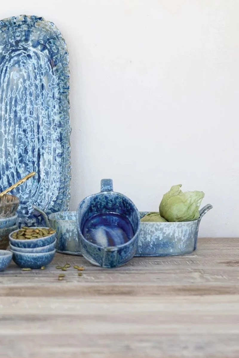 Creative Co-Op Stoneware Mini Baker with Handles