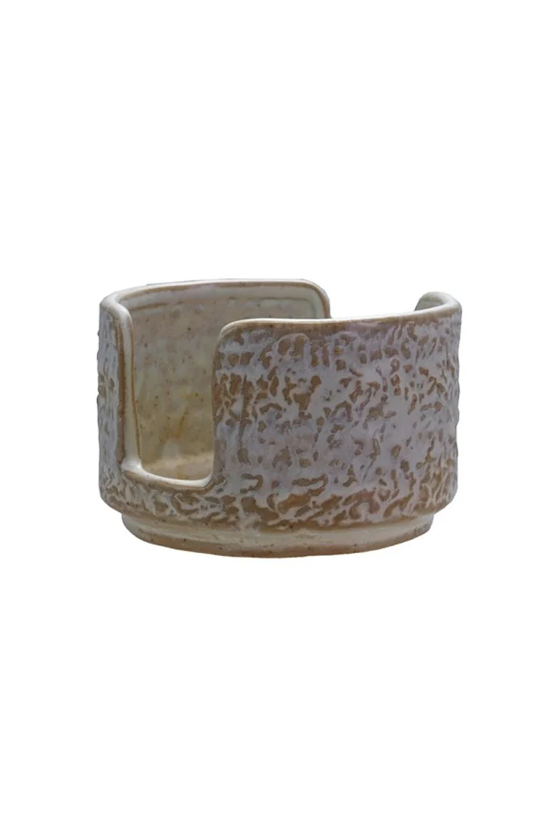 Reactive Glaze Stoneware Sponge Holder White