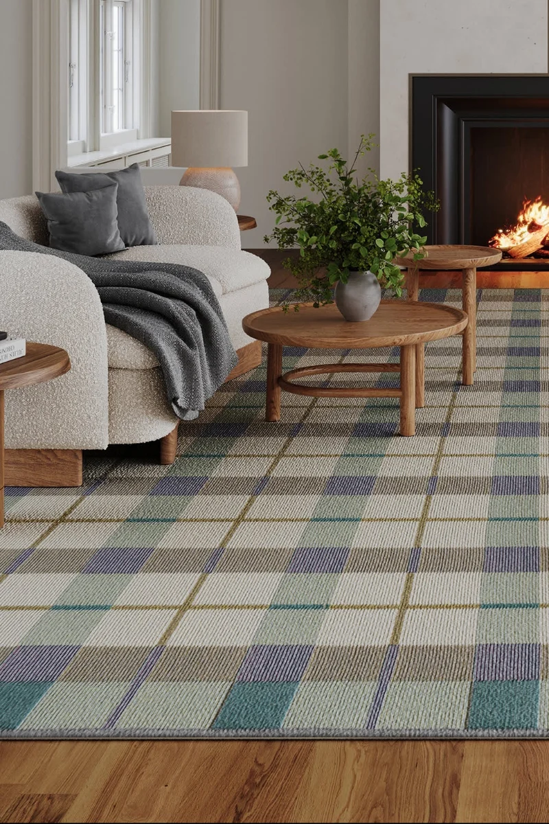Dash & Albert Sundara Modern Plaid Indoor Rug 2'x3' Blue