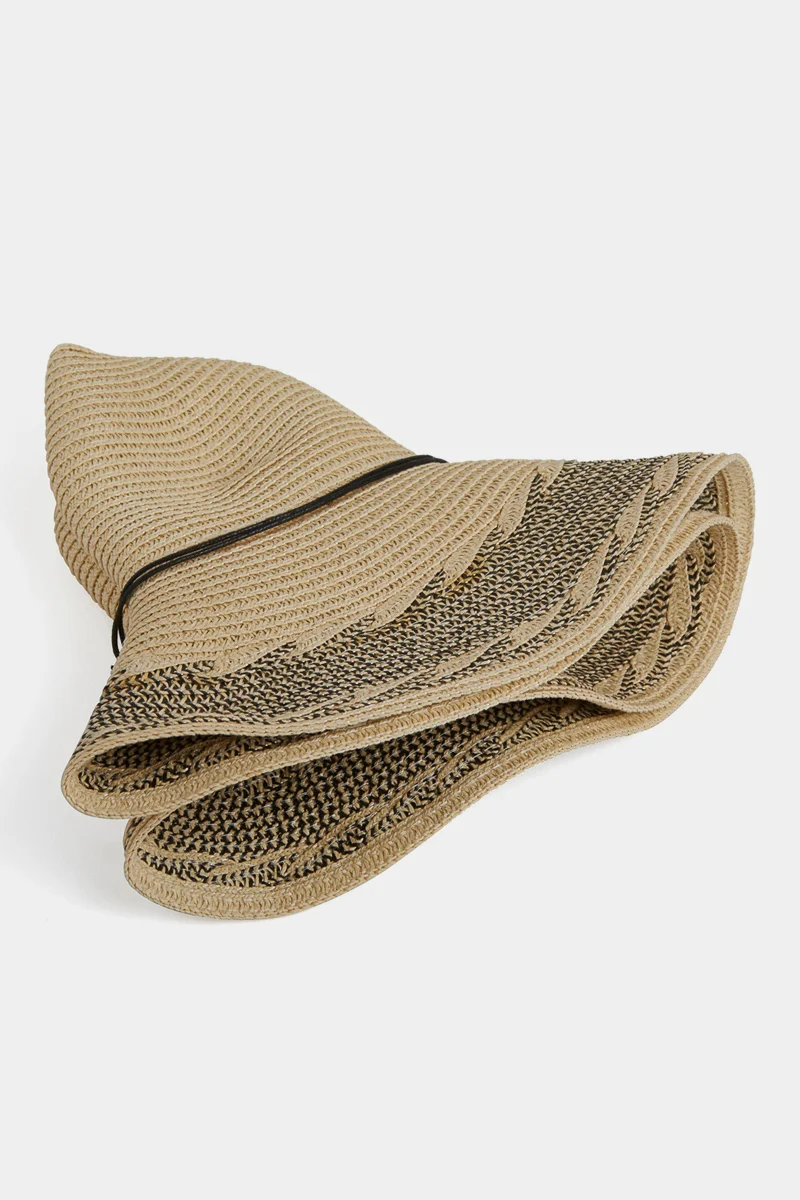 Demi Floppy Hat Sand & Black - Image 2