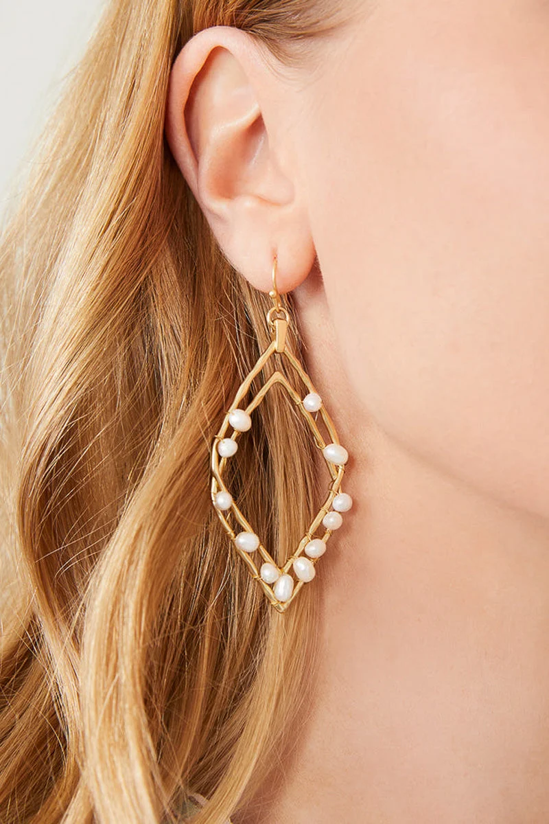 Spartina Deco Drama Beaded Pearl Earrings - Image 2