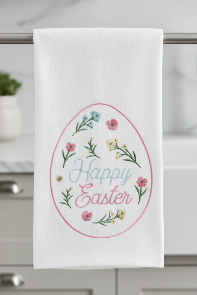Easter Floral Egg Towel