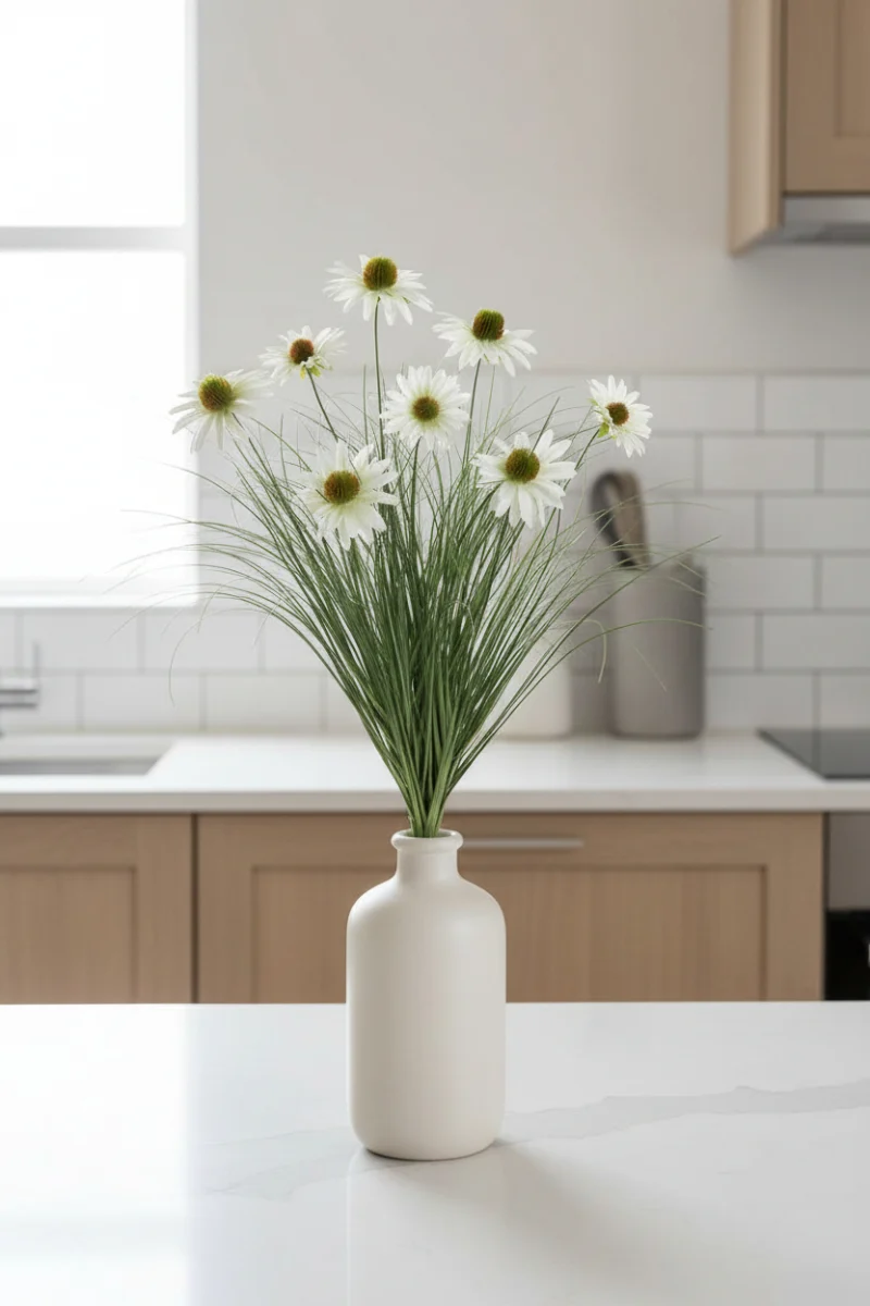 Faux Black-Eyed Susan Bush 23.5" White