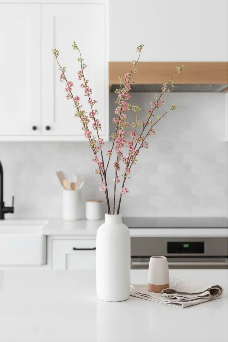 Faux Hoary Willow Spray 46" Pink