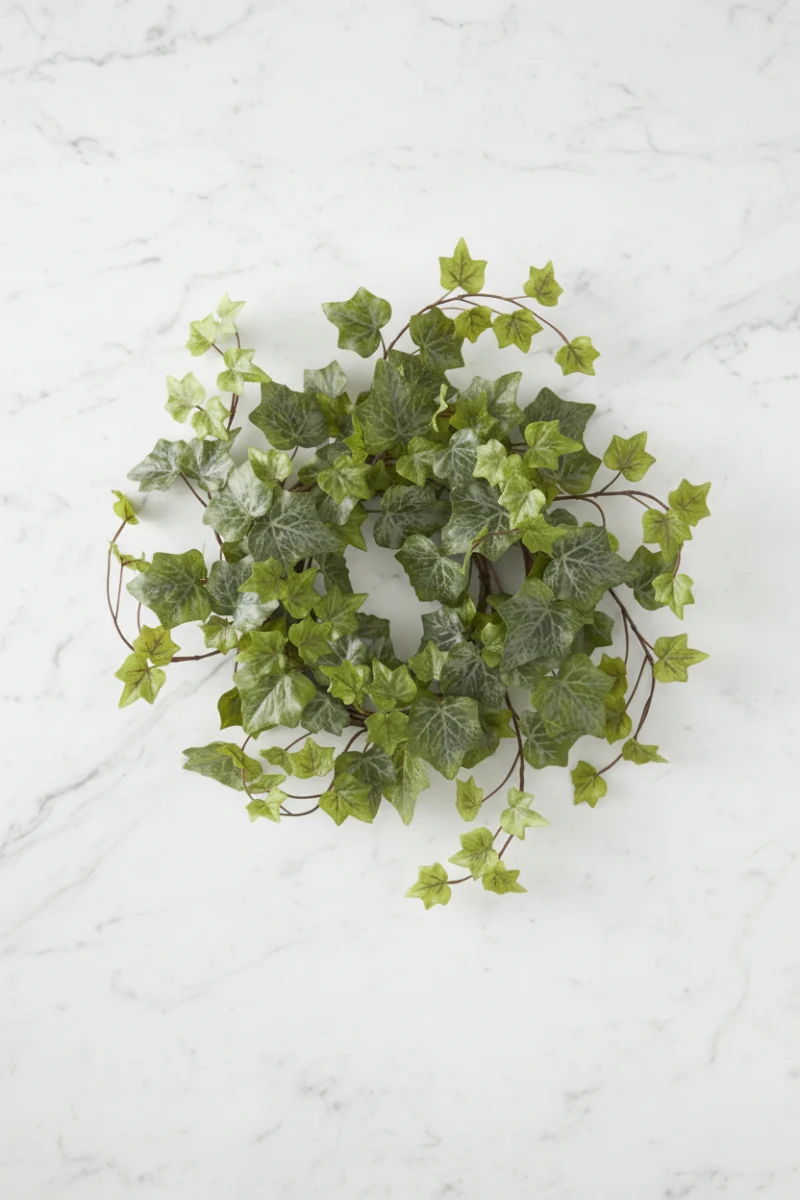 Faux Ivy Candle Ring Wreath 12" Green