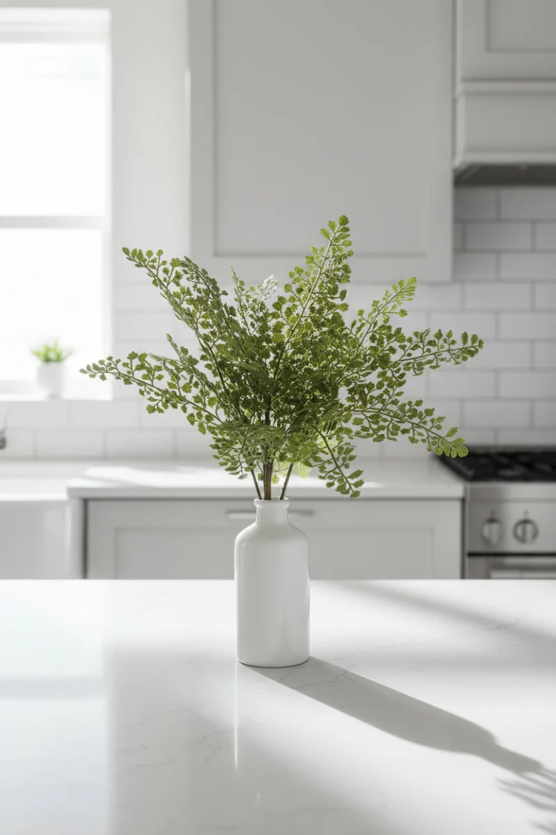 Faux Lace Fern Bush 16" Green