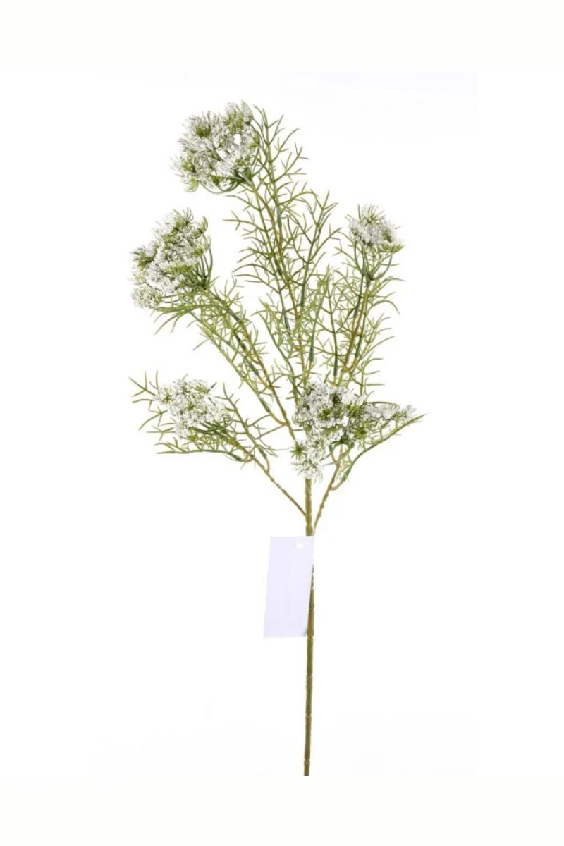 Faux Queen Anne's Lace Spray 30" White Green