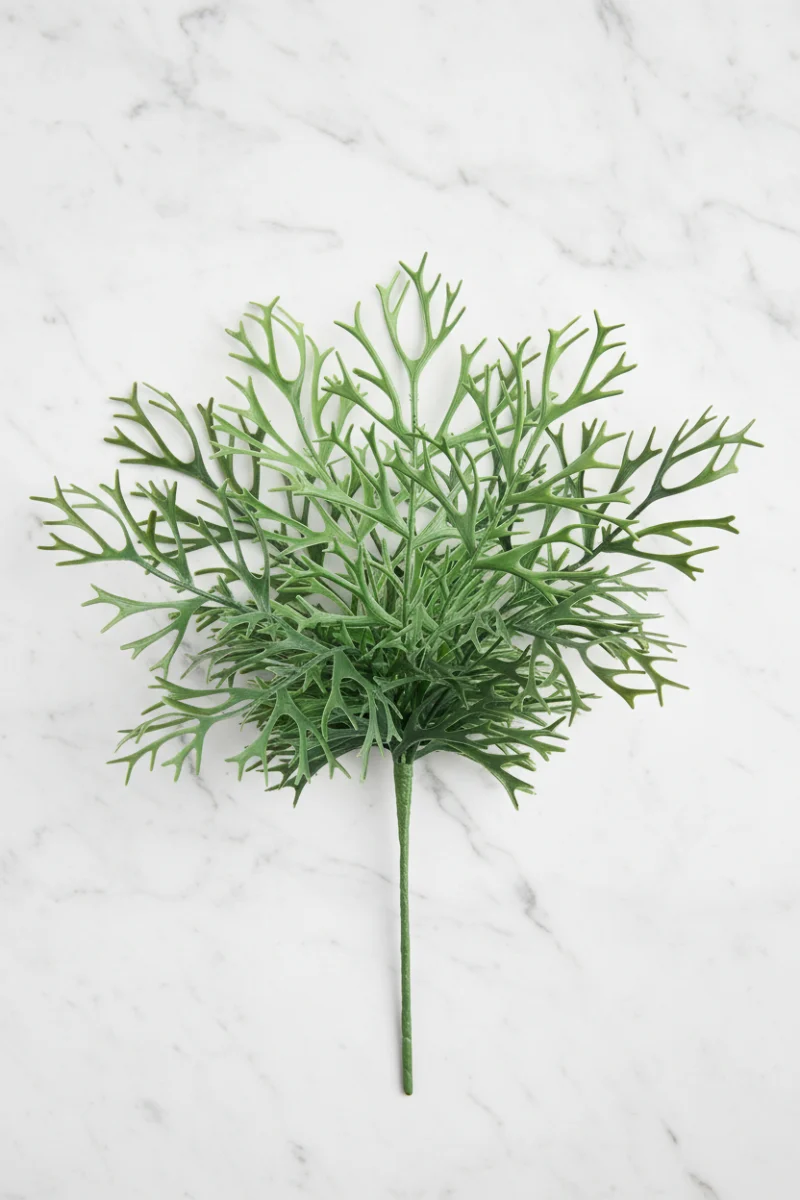 Faux Staghorn Fern Bush 18" Green