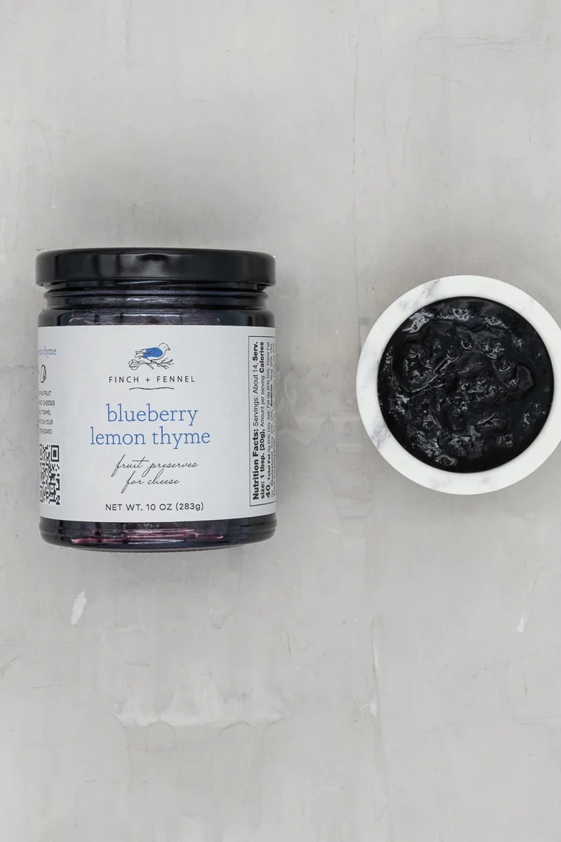 Finch + Fennel Blueberry Lemon Thyme Fruit Preserves for Cheese - Image 2