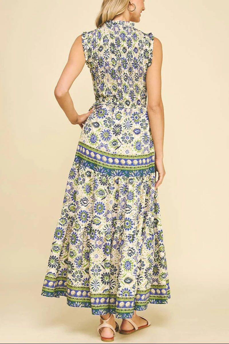 Floral Tiered Maxi Dress Large - Image 2