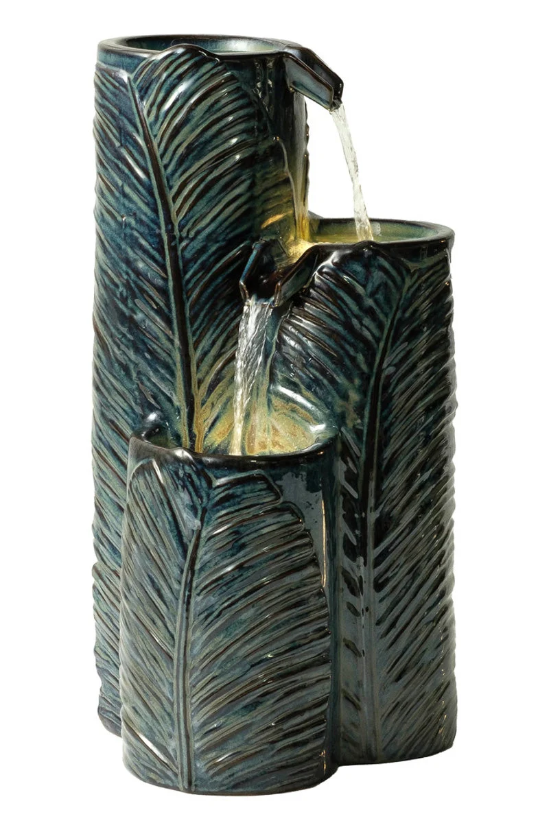Alfresco Home Waterfall Leaf Ceramic Fountain 25.25" - Image 2