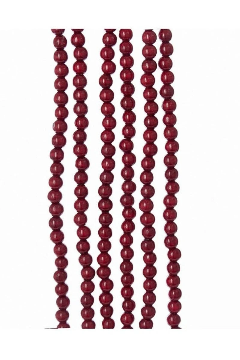 Wood Bead Garland 9' Burgundy - Image 2