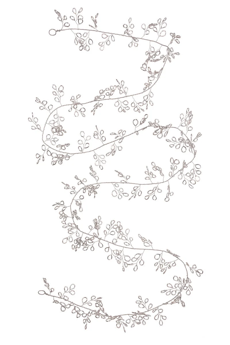 Silver Plated Petal Garland 72"