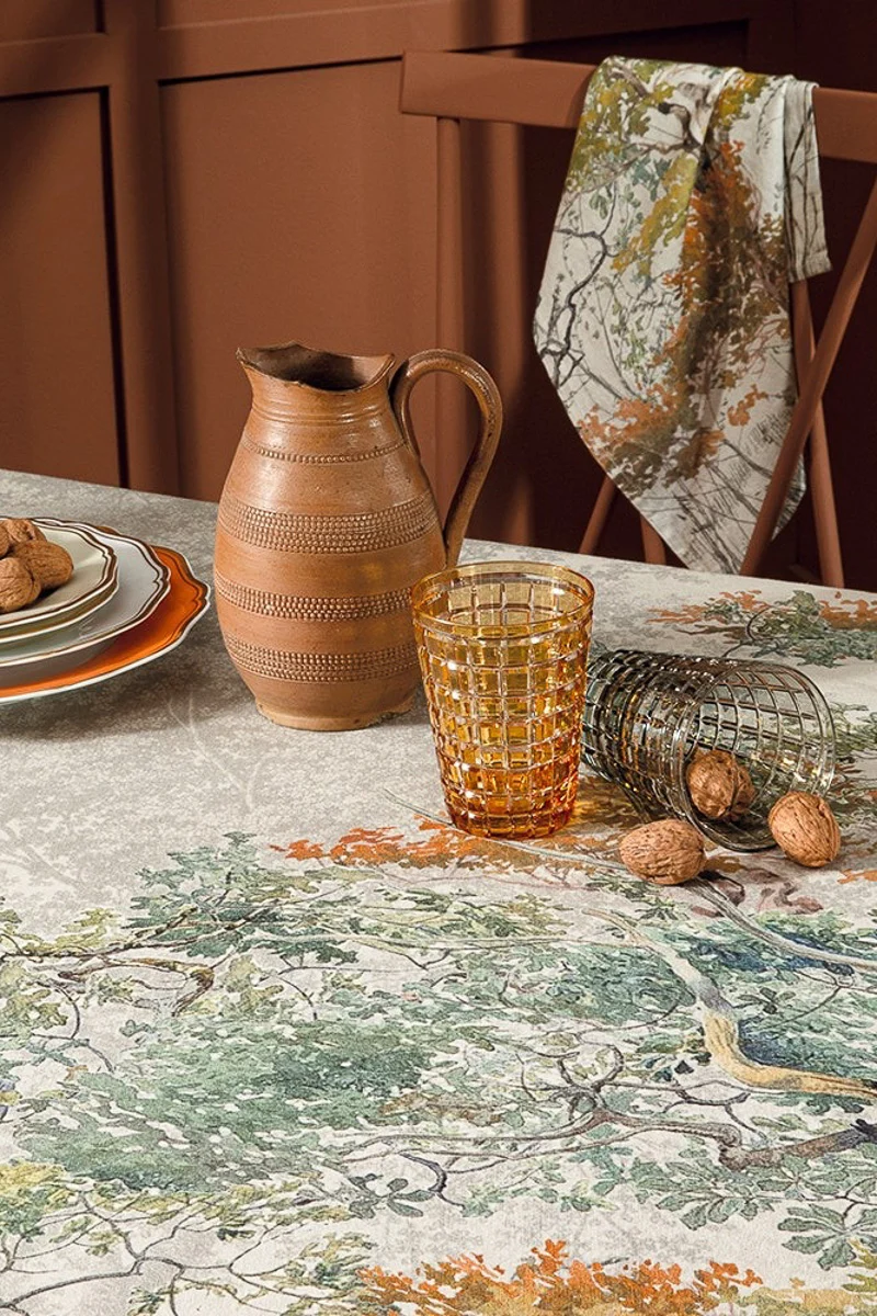 Garnier-Thiebaut Bois De Mystere Tablecloth 61"x61" Parchemin