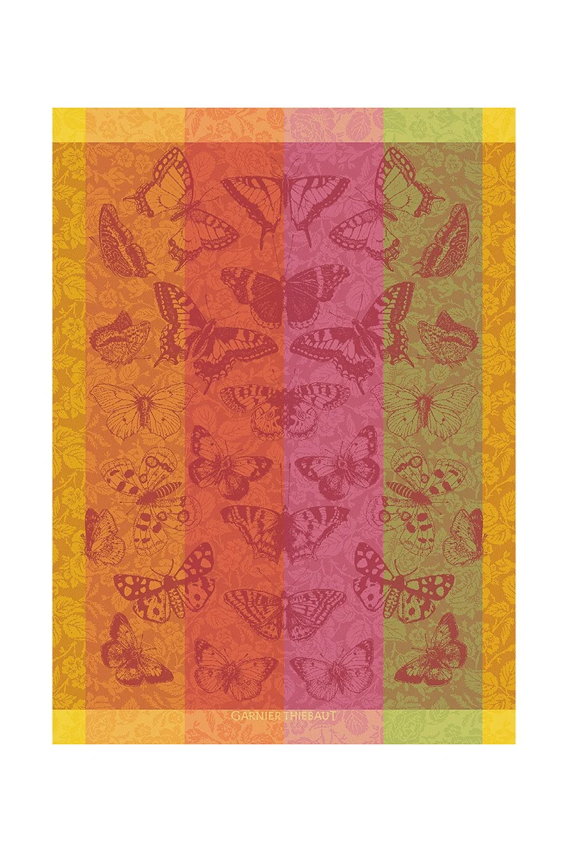 Garnier-Thiebaut Beaux Papillons Flamboyant Kitchen Towel