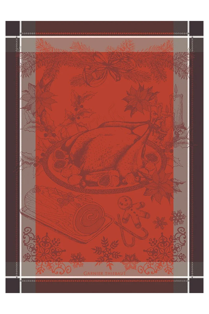 Garnier-Thiebaut Dinde De Noel Vermillon Kitchen Towel