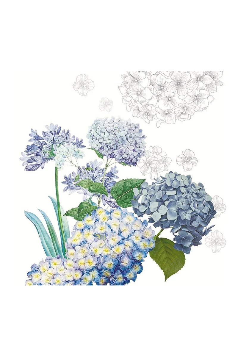 Garnier-Thiebaut Jardin De Bretagne Napkin 21" Bleu - Image 2