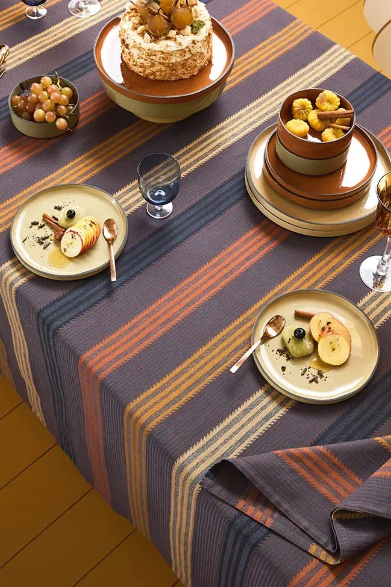 Garnier-Thiebaut Mille Bambous Coated Tablecloth Onyx - Image 2