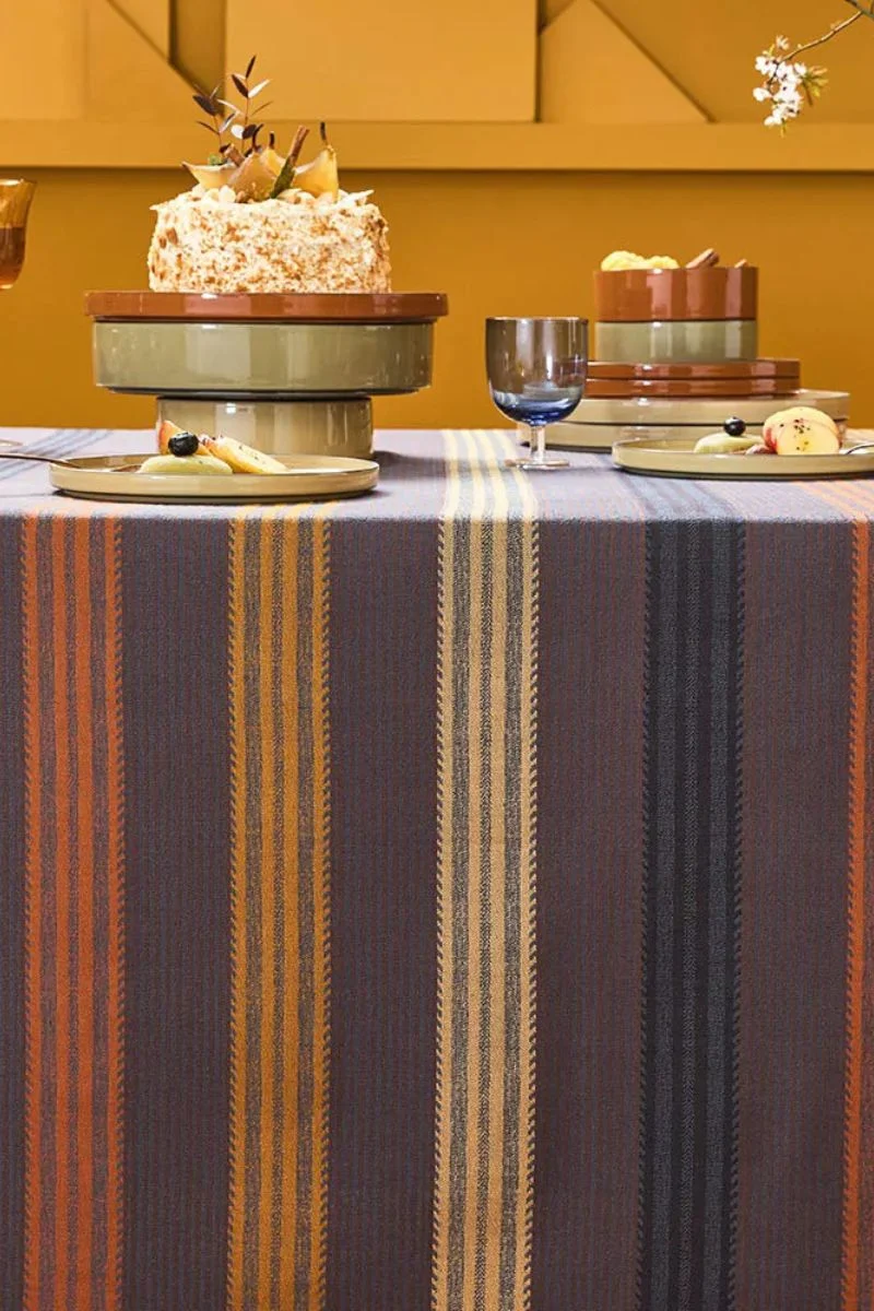 Garnier-Thiebaut Mille Bambous Coated Tablecloth Onyx - Image 3