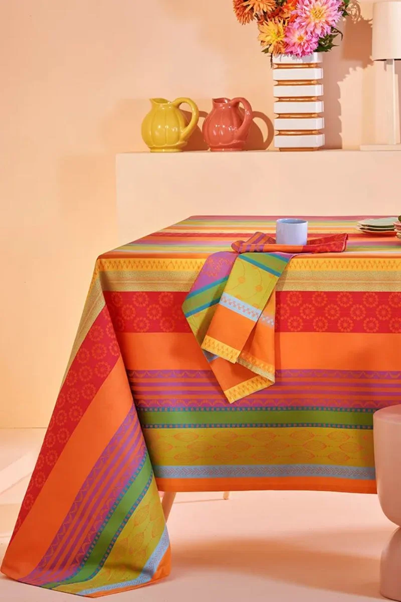 Garnier-Thiebaut Mille Broderies Coated Tablecloth Samba