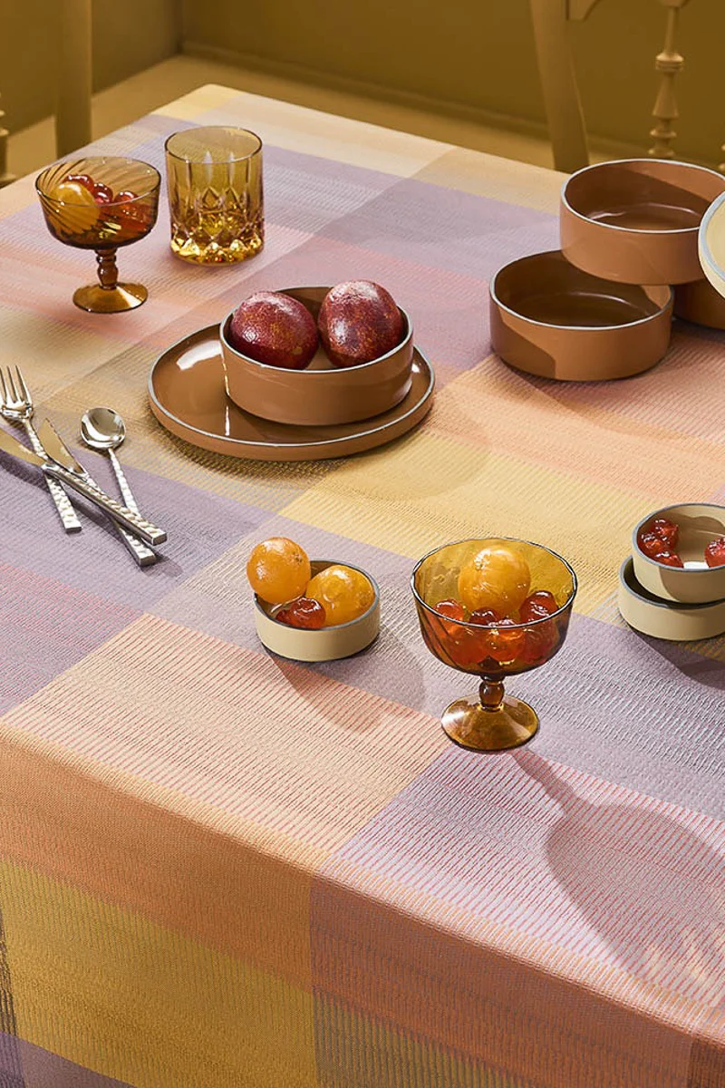 Garnier-Thiebaut Mille Ecossais Coated Tablecloth Velvet